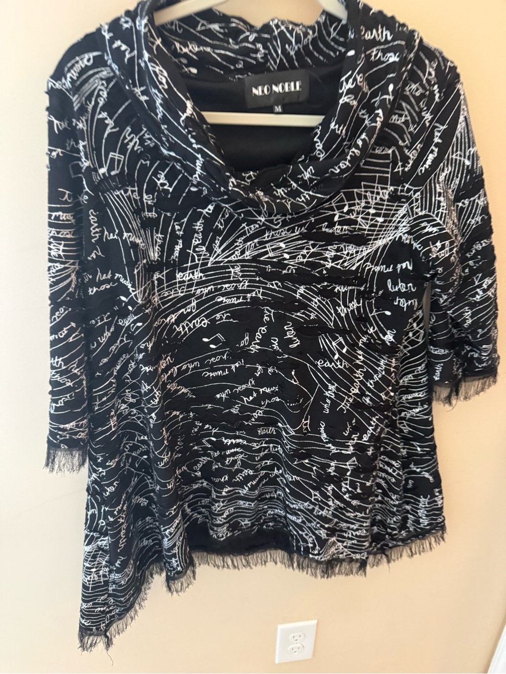 Neo Noble music teacher notes scribble  Distressed Tunic Women’s Size M